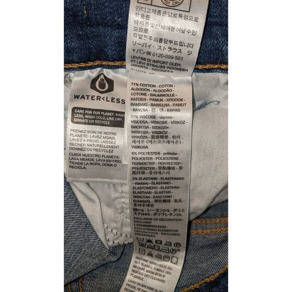 NEW Levi's Size 32 Chelsea Frayed-Hem High Rise SHORTY Denim Shorts - Picture 6 of 10